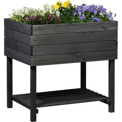 dobar® Kubus 2.0 - Aiuola rialzata per giardino in legno, 78 x 58 x 78 cm, colore: antracite