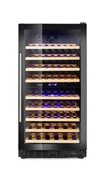 HENDI Refrigerador de vinos, 2 zonas, vinoteca, nevera, cava, enfriador de vinos, para 72 botellas, 9 estantes extraíbles, de 5 a 22 ̊C, luz LED, 230V, 110W, 595x675x(H)1215mm, acero inoxidable