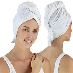 Ultimate T-Shirt Hair Towel (29 x 45 in) Absorbent, Promotes Healthy Without Causing Damage or Frizz, Premium Combed Cotton, Wrap, Plop Scrunch Straight, Wavy Curly Hair, Made in USA by RePear