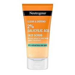 Neutrogena Clear & Defend Facial Scrub (1x 150ml), Oil-Free Face Scrub Suitable for Oily and Spot-Prone Skin, Facial Exfoliator with 2% Salicylic Acid Clinically Proven to Defend Against Breakouts