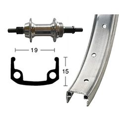 BIKE-PARTS H-rad 26x1 Pièces de Rechange Adulte Unisexe, argenté, Taille Unique