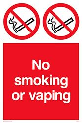 Pack of five - No smoking or vaping Sign - 100x150mm - A6P