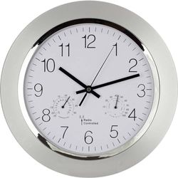 Eurotime 56004 - Orologio da parete radio, 34 x 5 cm, colore: Argento