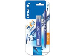 Pilot FriXion Clicker - Bolígrafo roller de tinta borrable (incluye 3 recargas), color azul