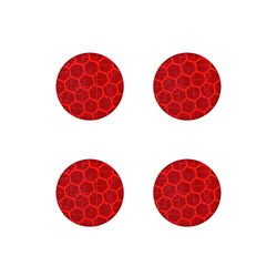 Adesivi Rifrangenti Diamond Refractive Flat, Tondi Rosso 4 Pezzi