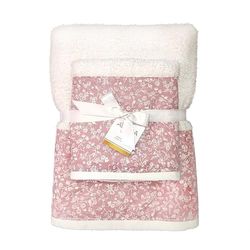"Set di Asciugamani da Bagno di Alta Qualità, 100% Cotone, Made in Italy - Morbidi, Assorbenti e Eleganti - Ideali per il Tuo Bagno di Stile!" (Fiorellino rosa)
