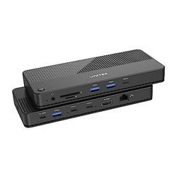 Unitek KVM Switch 4K USB Hub 11 poorten | D1077A | Video Standaard: HDMI 2.0 | USB-standaard: USB 10Gbps | Aansluitingen: 3,5 mm Audio, HDMI, RJ-45, USB-A, USB-C, microSD/SD-slot