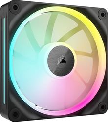 CORSAIR iCUE LINK LX120 RGB 120 mm PWM Ventola Confezione Singola – Doppio Anello Luminoso – Richiede iCUE LINK System Hub (Venduto Separatamente) – Tecnologia CORSAIR AirGuide – Nero