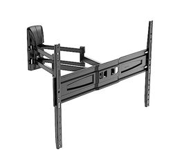 Meliconi Space System DUALMOTION 600 Easy, Soporte de Pared con Doble Brazo y Doble Rotación, Soporte para TV de Pantalla Plana de 40" a 82", Compatible con VESA 300-400-600, Capacidad de 45kg, Negro