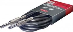 Stagg SGC6 Instrumento Cable 6m, de calidad Teléfono Plug-Phone, Derecho - Estándar, Negro