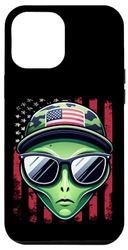 Carcasa para iPhone 13 Pro Max Alien, bandera estadounidense del 4 de julio, papá, padre, Estados Unidos, hombres y niños