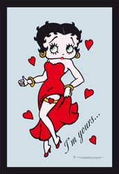 empireposter Betty Boop I'm Yours – tryckt spegel med plastram i träutseende, kultspegel – storlek 20 x 30 cm