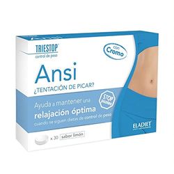 Eladiet Complemento Alimenticio con Té Verde y Flor de Azahar - Triestop Ansi - 30 Comprimidos - Propiedades Relajantes - Ayuda a Controlar el Peso - Favorece el Metabolismo