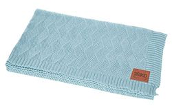 Sigikid 39739 Knitted Love - Manta de Punto de algodón para bebé (100 x 70 x 1 cm), Color Azul Claro
