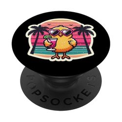 Chick Gafas de sol Tropical Vacaciones Verano Vacaciones Playa Sol PopSockets PopGrip Adhesivo