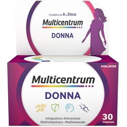Multicentrum Donna Integratore Multivitaminico completo per donna, con Vitamina D, K, Acido Folico, Calcio, Ferro, per combattere stanchezza e affaticamento, 30 Compresse
