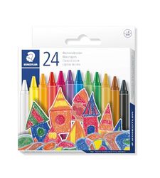 STAEDTLER 220 08 C24 waskrijtjes - 8 mm lijnbreedte, diverse kleuren (Pack van 24)