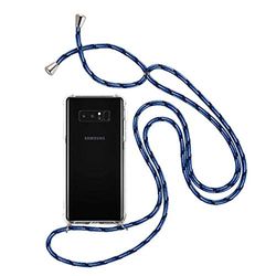 enkelt crossbody telefonfodral halsband, handväska, lämplig för Samsung Note 8, blå
