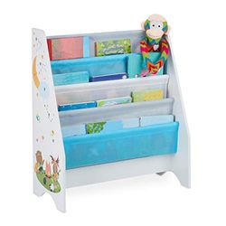 relaxdays Bibliothèque Enfants, 4 casiers Suspendus, Motif feu, étagères pour Livres;HlP: 71x62x29 cm, Multicolore