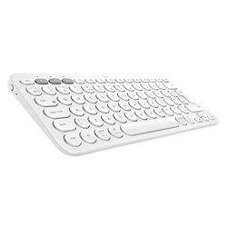 Logitech K380 Tastiera, Layout Inglese QWERTY, Bianco