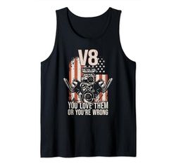 V8 American Muscle Car Drag Racing Hot Rod V8 Camiseta sin Mangas