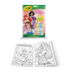 Crayola - Album Disney Princess, Libro Actividades para colorear, 32 paginas, 7 rotuladores lavables, 5807G