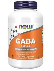 NOW Foods GABA con vitamina B6, 500 mg – 200 cápsulas