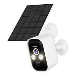 SriHome SH033B Telecamera Wi-Fi Batteria Senza Fili,Visione Notturna a Colori, Rilevamento Persona,IP65,Audio,Pannello Solare