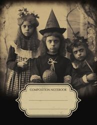 Vintage Halloween Kids Composition Notebook, College Ruled Notebook Vintage Halloween Children, Composition Notebook Vintage Halloween Kids