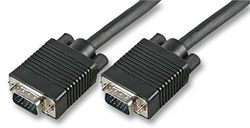 Pro Signal 20m Black SVGA Lead – HD-15 VGA Plug to VGA Plug, Ferrite Core, Copper Shielding, Pure Copper Conductors for PC to Monitor Connections - PSG90175