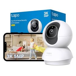Tapo C230 3K 5MP Indoor Camera, Smart AI Detections - Person Pet Baby Cry, Pan/Tilt 360° View, Security Carmera No Monthly Fee, Enhanced Night Vision, Two-way Audio, Works with Alexa & Google