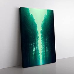 The Forest Tunnel Canvas Wall Art Print Ready to Hang, Framed Picture for Living Room Bedroom Home Office Décor, 50x35 cm (20x14 Inch)