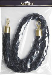 Securit Classic Range afsluittouw, zwart met goudkleurige uiteinden