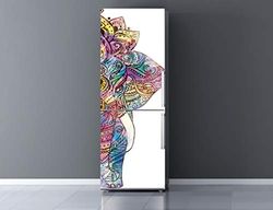 Oedim Autocollant décoratif en Vinyle pour réfrigérateur Motif éléphant Mandala 200 x 70 cm