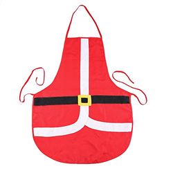 Uten Schort Kerstmis, kookschort kerstschort kerstdecoratie met zakken rood waterdicht voor koken, knutselen, BBQ, feest, 74 x 55 cm, B-stijl, Eén Maat