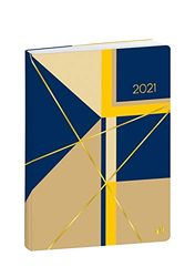 Quo Vadis Nova WEEKLY LARGE finition rasé vif Agenda civil Semainier 15x21cm Navy Jaune Année 2021