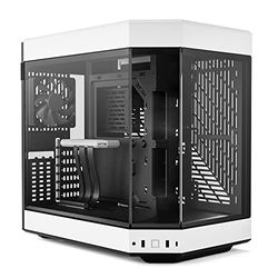 HYTE Y60 Modern Estetic Dual Chamber Panoramic Tempered Glass Mid-Tower ATX Computer Gaming Case con PCIE 4.0 Riser Cable Incluso, Bianco (CS-HYTE-Y60-BW)