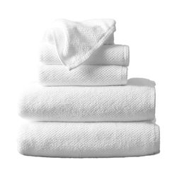 100% Cotton Bath Towels, Luxury 6 Piece Set - 2 Bath Towels, 2 Hand Towels and 2 Washcloths. Quick-Dry, Absorbent Textured Popcorn Weave Towels. Acacia Collection (6 Piece Set, Optic White)