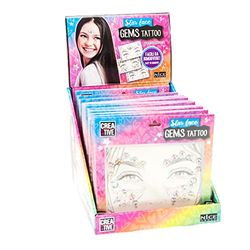Creative- Star Face Gems Tattoo, Verre, 02605, Multicolor, Taglia Unica
