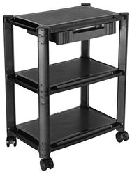 RICOO Soporte Monitor PC Elevador Pantalla Ordenador Pedestal con Ruedas WM5-L Base de pie Modular Peana Universal Altura Ajustable Negro