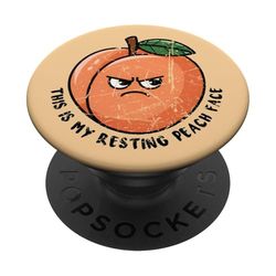 Este es mi divertido juego de palabras con cara de melocotón en reposo, gruñón y enojado PopSockets PopGrip Adhesivo