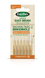 DenTek Green Brush Brosses interdentaires extra fines pour les espaces interdentaires très étroits Manche en bois de bouleau certifié FSC Avec capuchon de protection hygiénique en tube de sucre 20 g