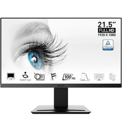 MSI PRO MP223 22.3 Inch Monitor, Full HD (1920 x 1080), 100Hz, VA, 4ms, FreeSync, HDMI, VGA, Anti-Glare, Anti-Flicker, Less Blue light, TÜV Certified, VESA, Kensington, Black