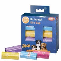 Nobby TidyUp, sacchetti per escrementi con stampa zampe, pastello, 20 rotoli da 15 sacchetti
