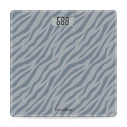 TERRAILLON - One Grey SAND - elektronisk personvåg, kompakt och ultraplatt, glasplatta 27 cm x 27 cm, LCD-skärm, kapacitet 160 kg, examen 100 g, grå sandskärm