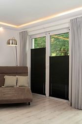 K-Home Store plissé Klemmfix Noir Protection Contre la lumière Aspect écrasé Moderne 125 x 130 cm (l x L)