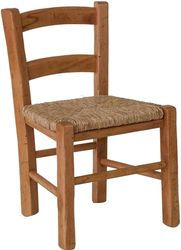 Biscottini Kinderstoel van beukenhout L 30,5 x D 29,5 x H 50,5 cm – kinderstoel Made in Italy – kinderstoel met zitje van stro