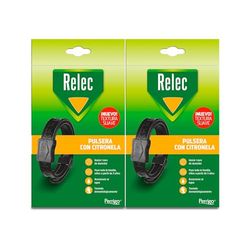 Relec Pulsera Citronela Antimosquitos Negra 2 Ud (+3 años) Repelente de Mosquitos Para Toda la Familia, Eficaz Contra El Mosquito Tigre, Protección Contra Picaduras de Mosquitos en Zonas Templadas
