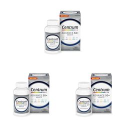 Centrum Advance 50+ Multivitamin Tablets for Men and Women, Vitamins with 24 Essential Nutrients with Vitamin C, D and Zinc, 180 ct (Packaging and Tablet Colour May Vary Slightly) (Pack of 3)