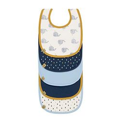 Conjunto de babetes LSJFS SSIG para bebés (5 peças) com fecho de velcro, de algodão impermeável/valor pack babetes Little Water Whale
